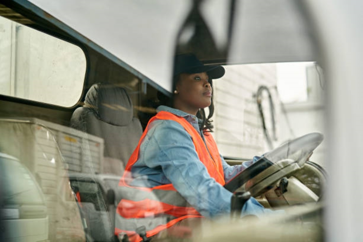 Woman whose company follows fleet compliance regulations